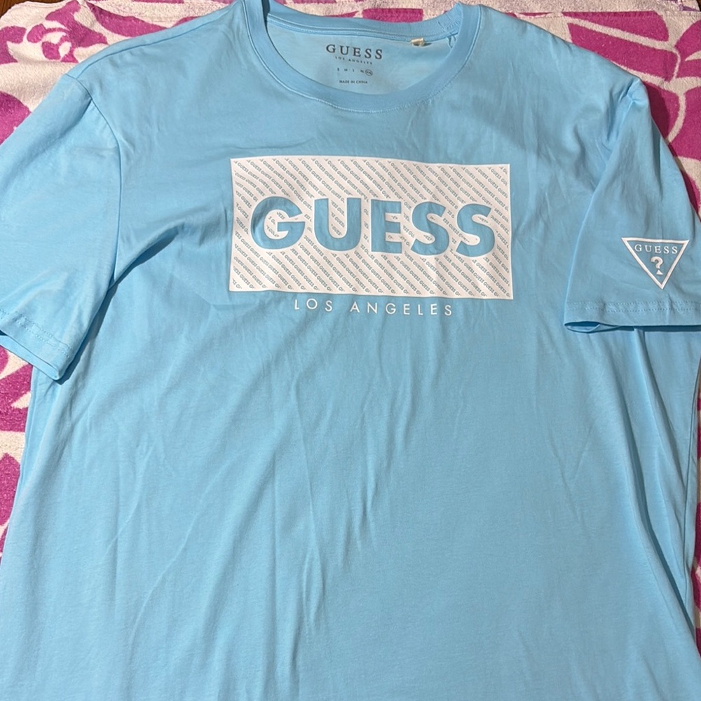 Guess Blue Short Sleeve Tee with Logo